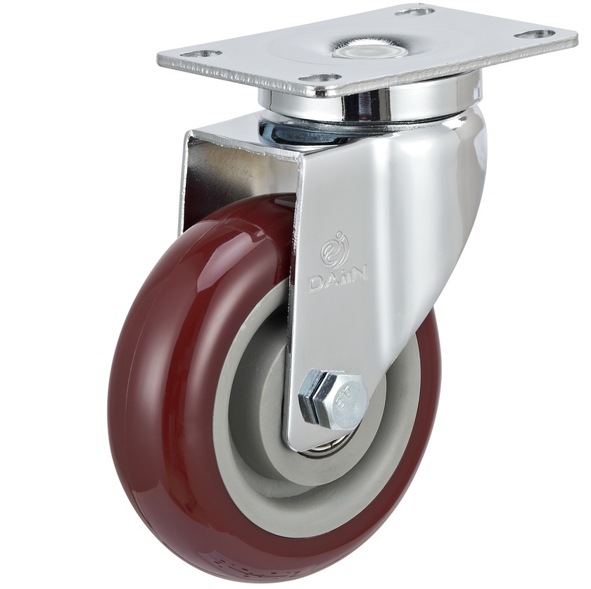 Bánh xe màu đỏ mận D75 cố định