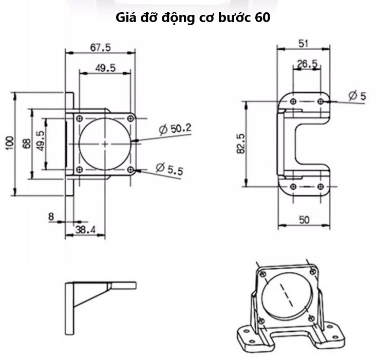 Giá đỡ động cơ bước 60-