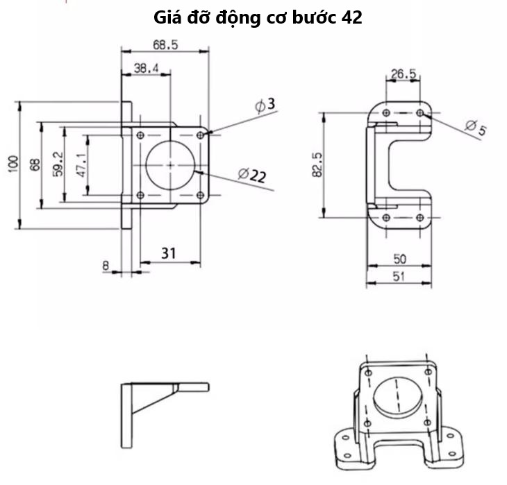 Giá đỡ động cơ bước 42-