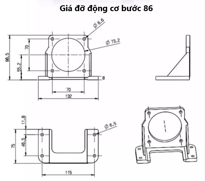 Giá đỡ động cơ bước 86